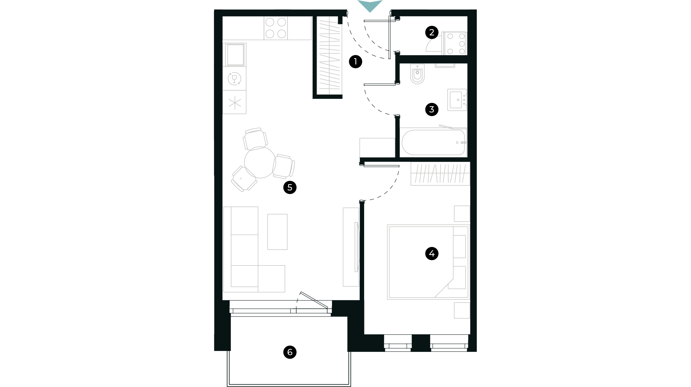 New Hanza apartamenti dzīvokļa plānojums