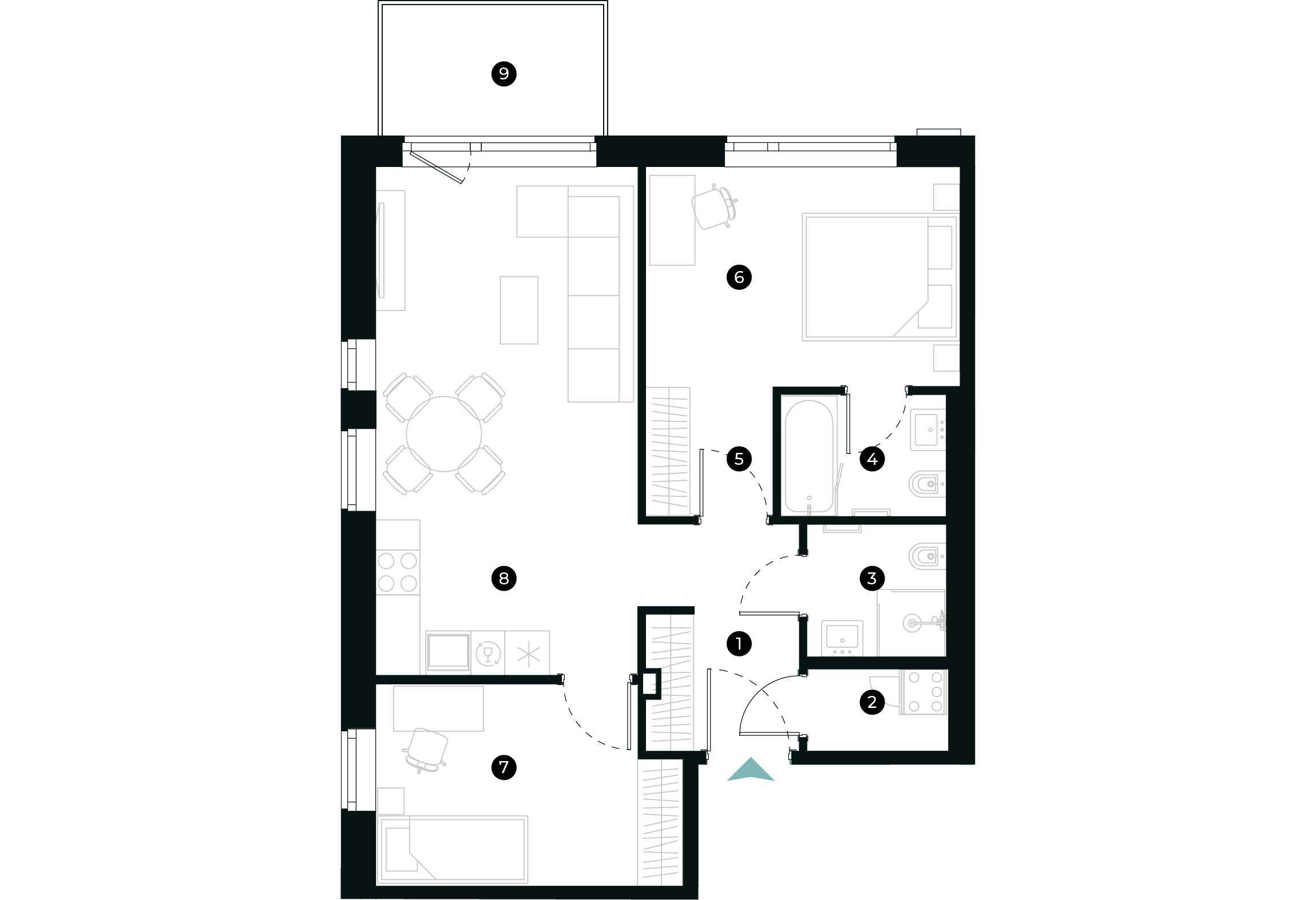 New Hanza apartamenti dzīvokļa plānojums