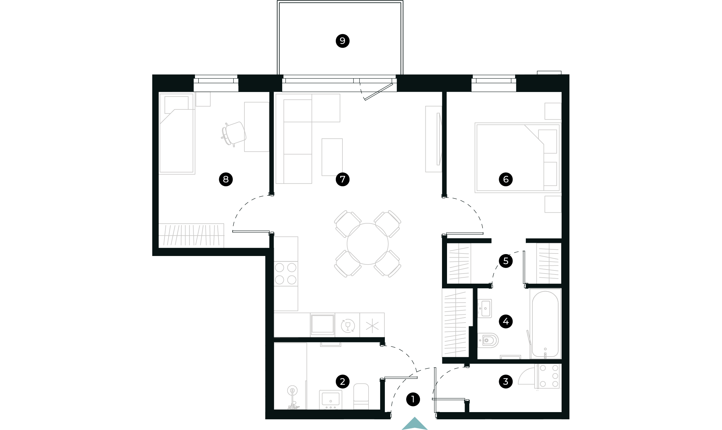 New Hanza apartamenti dzīvokļa plānojums