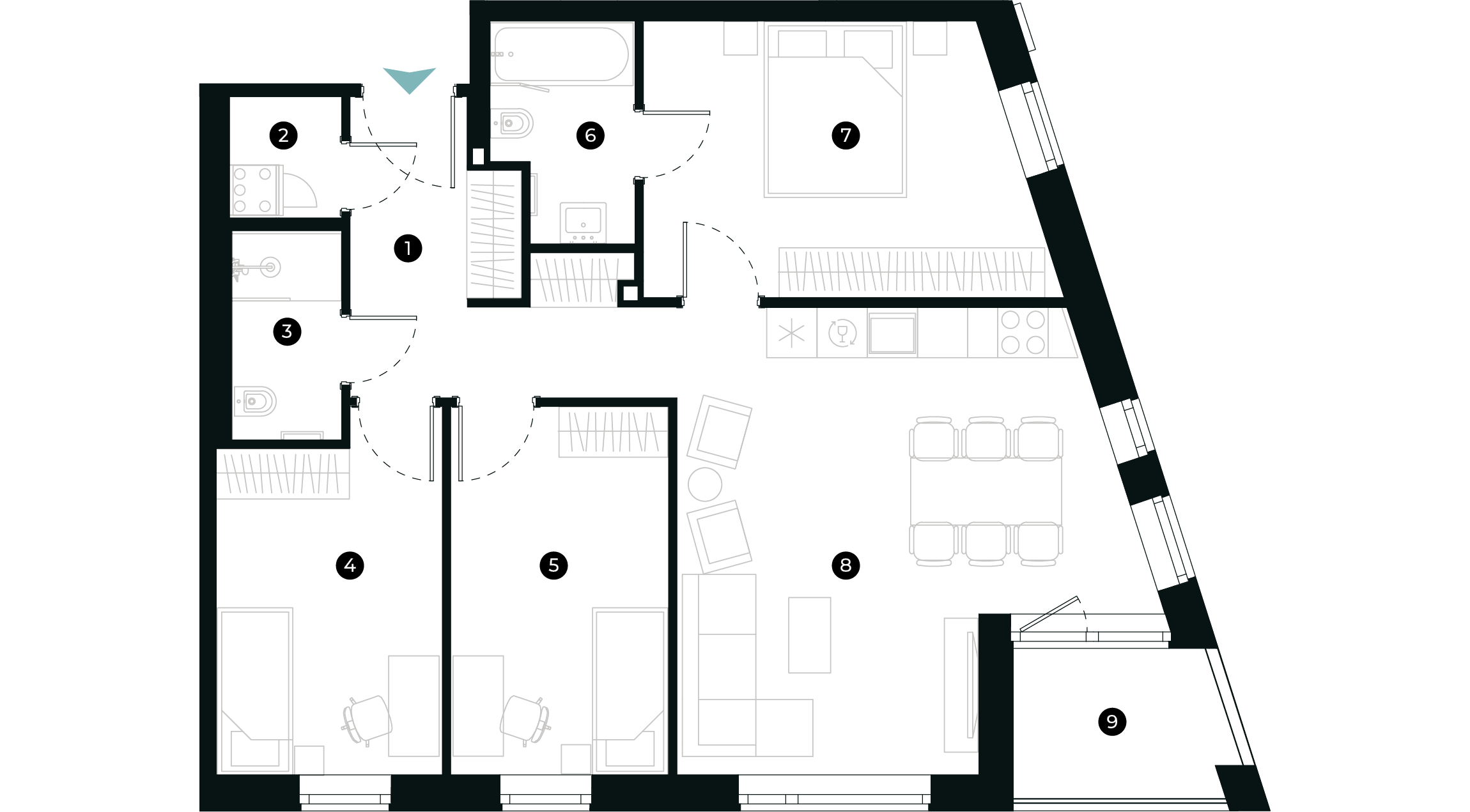 New Hanza apartamenti dzīvokļa plānojums