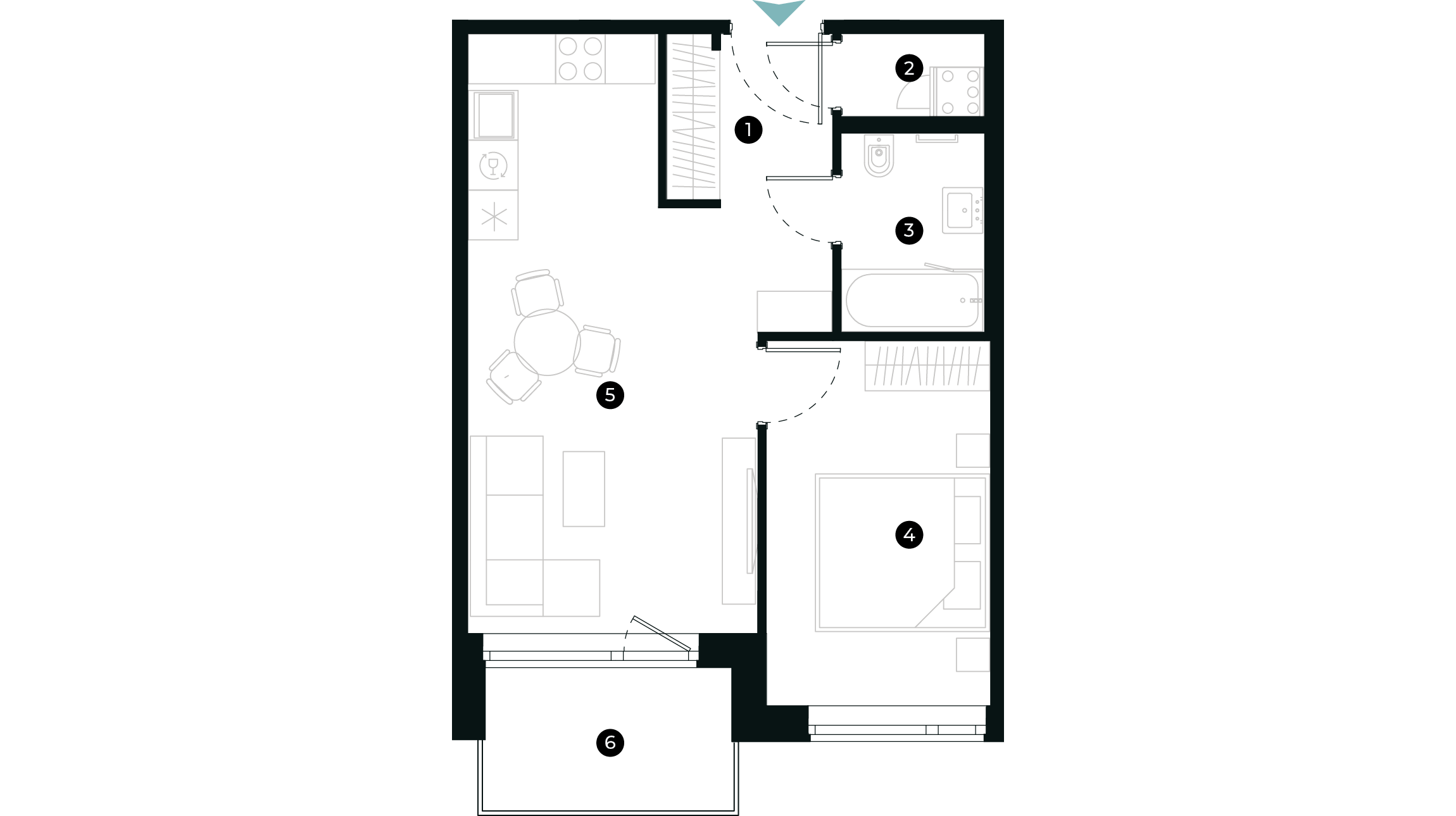 New Hanza apartamenti dzīvokļa plānojums