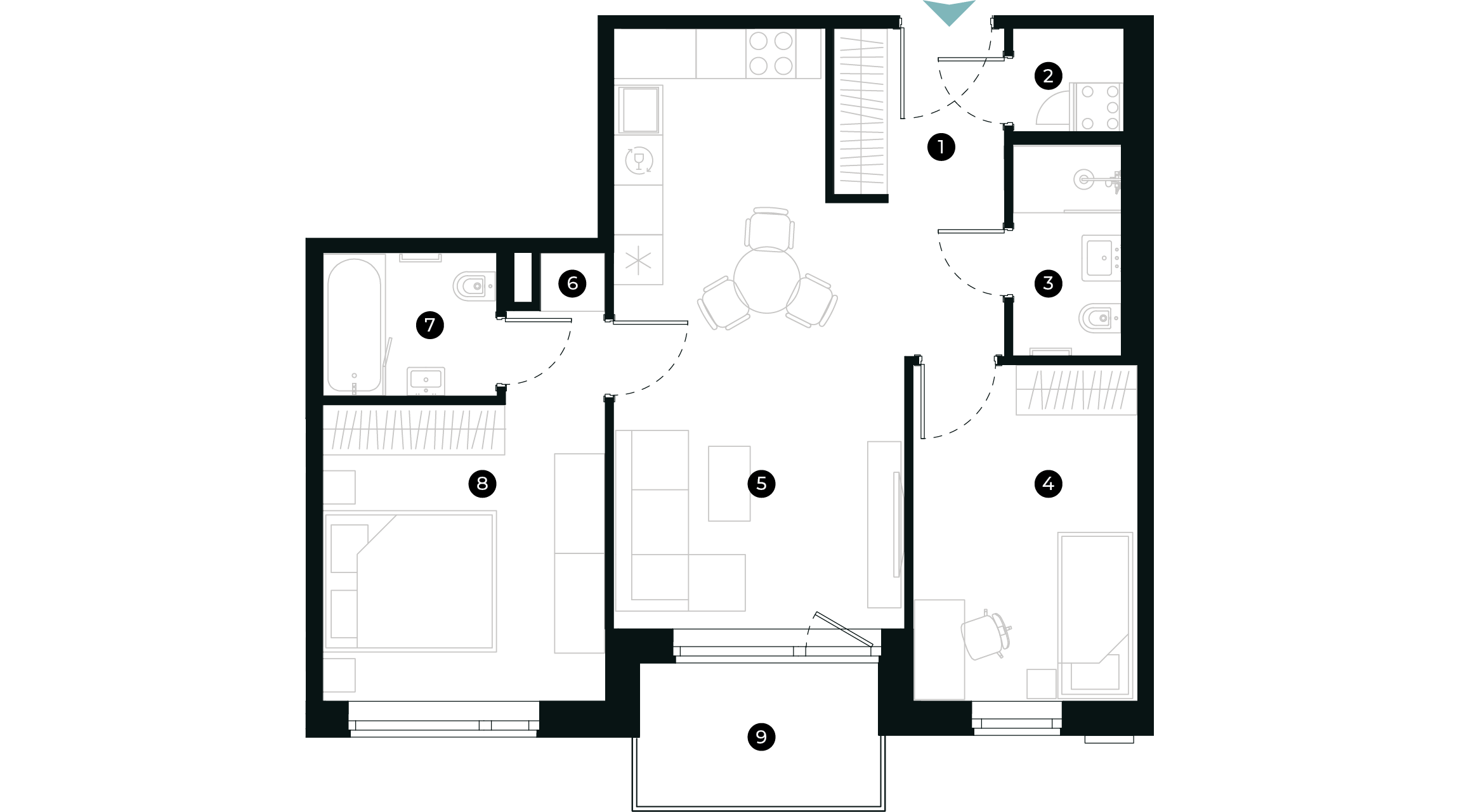 New Hanza apartamenti dzīvokļa plānojums
