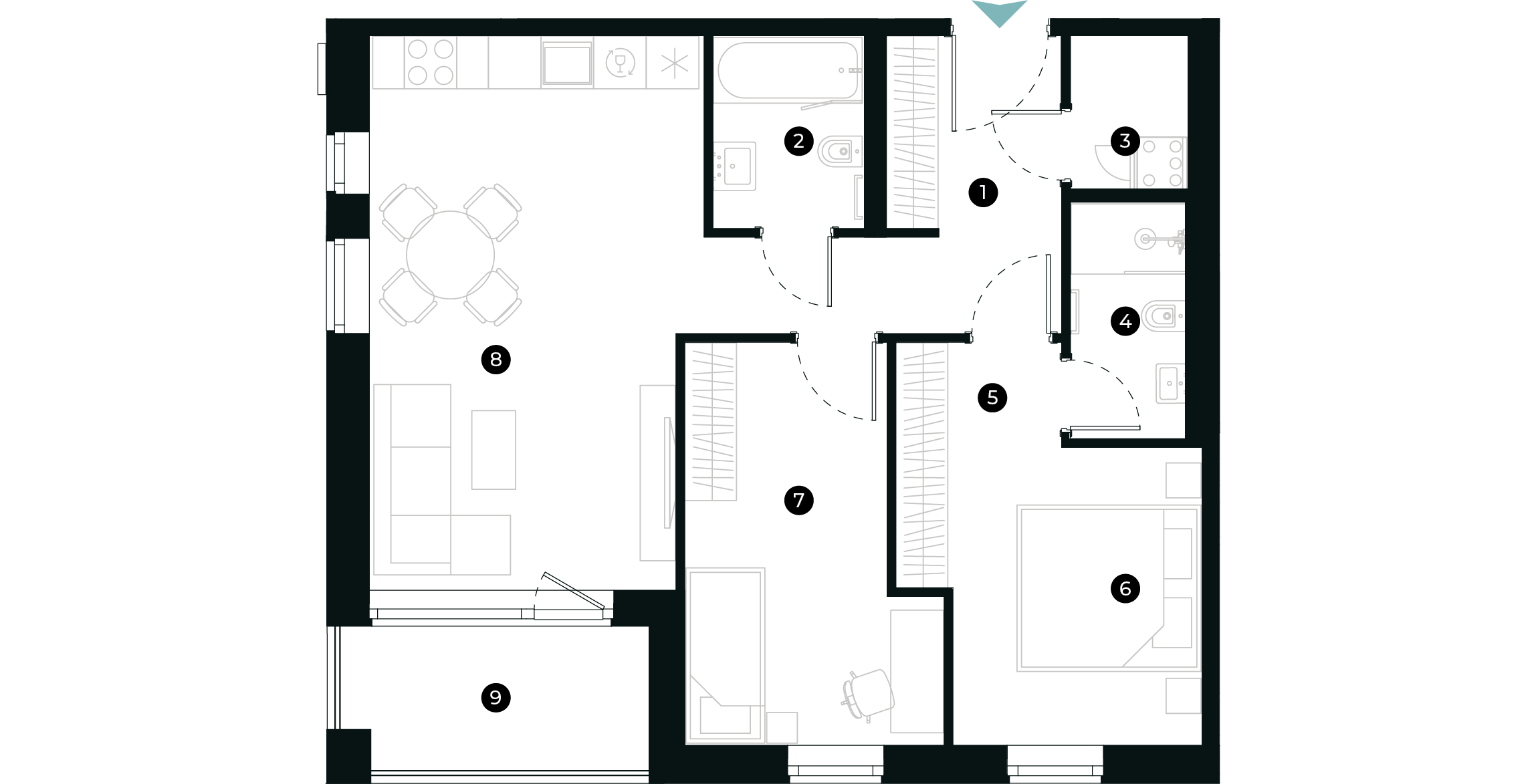 New Hanza apartamenti dzīvokļa plānojums