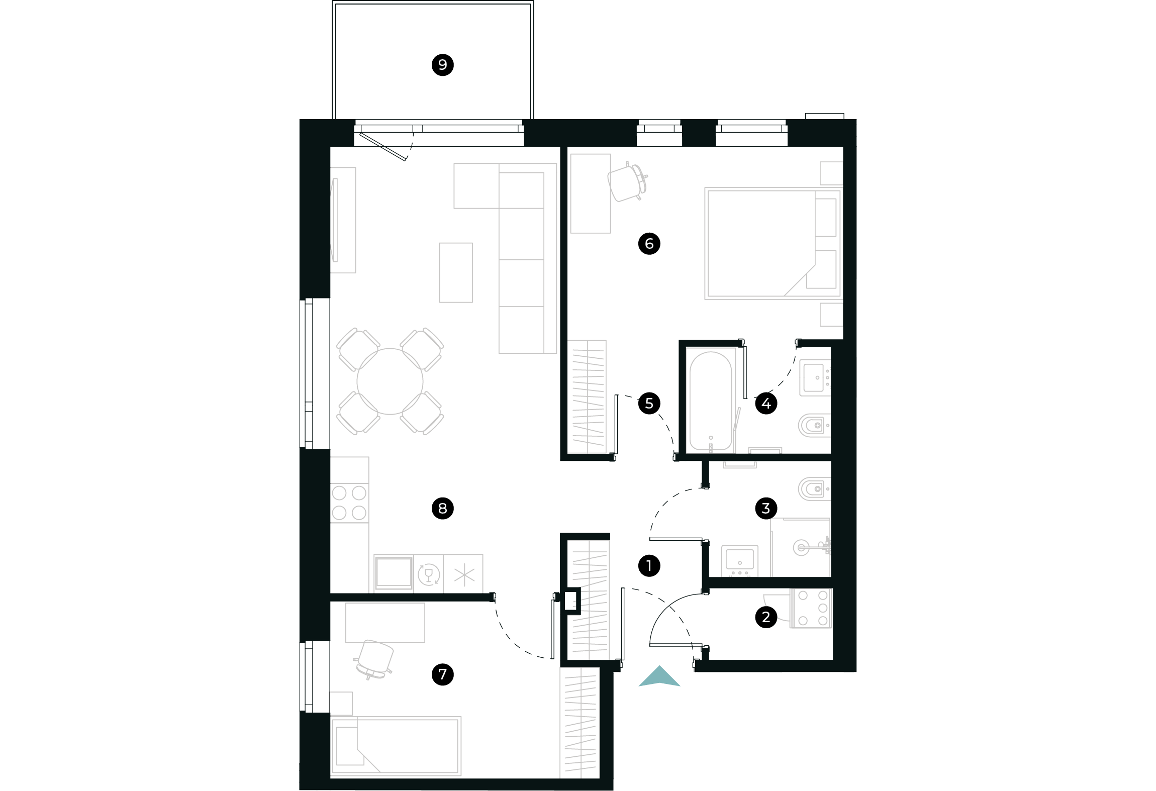 New Hanza apartamenti dzīvokļa plānojums