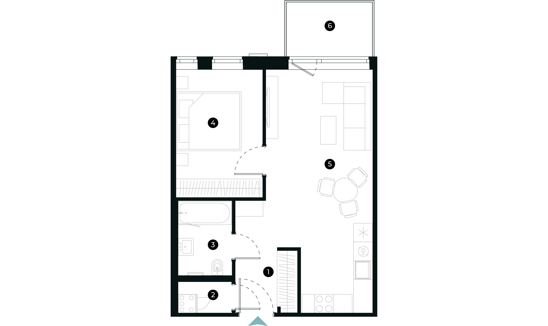 New Hanza apartamenti dzīvokļa plānojums