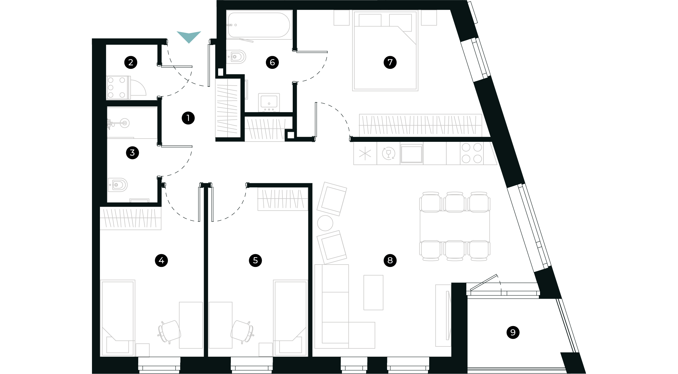 New Hanza apartamenti dzīvokļa plānojums