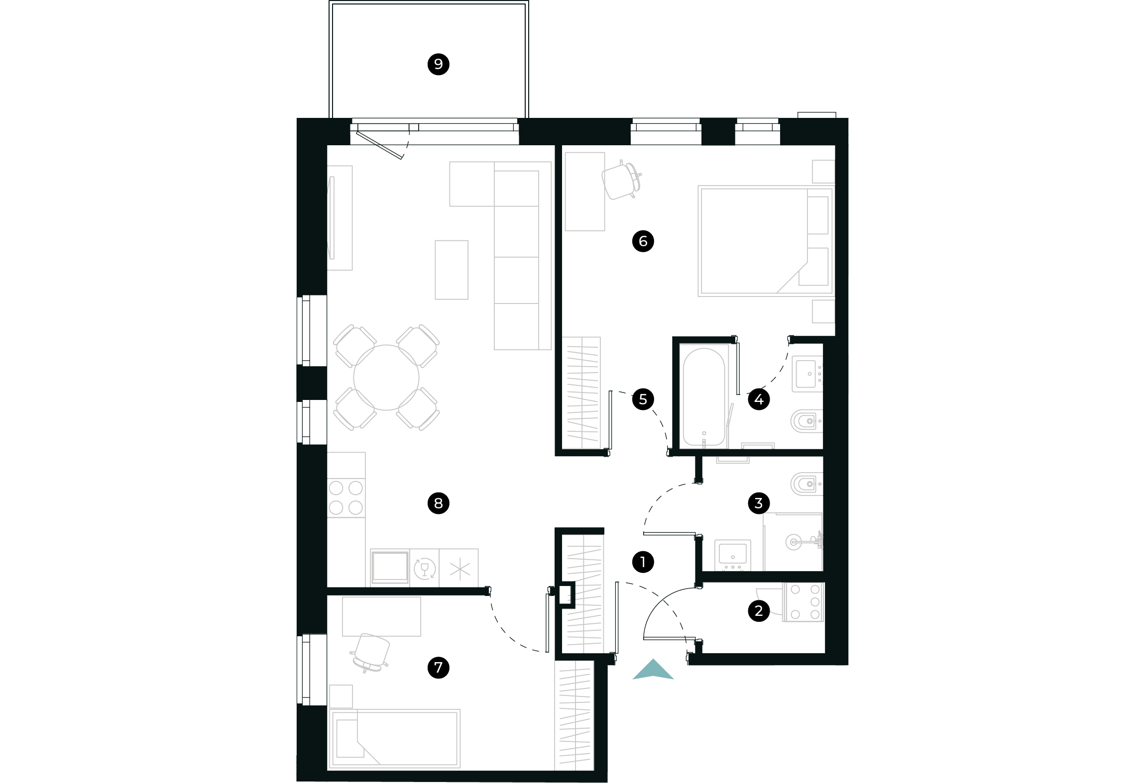New Hanza apartamenti dzīvokļa plānojums