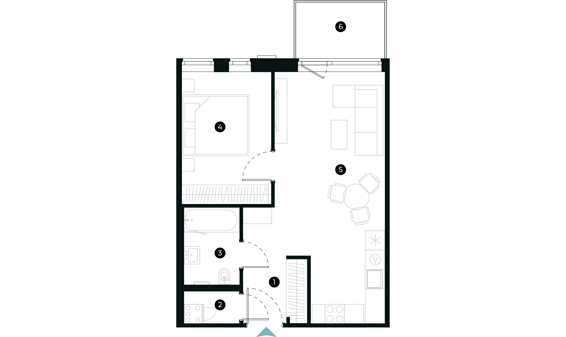 New Hanza apartamenti dzīvokļa plānojums