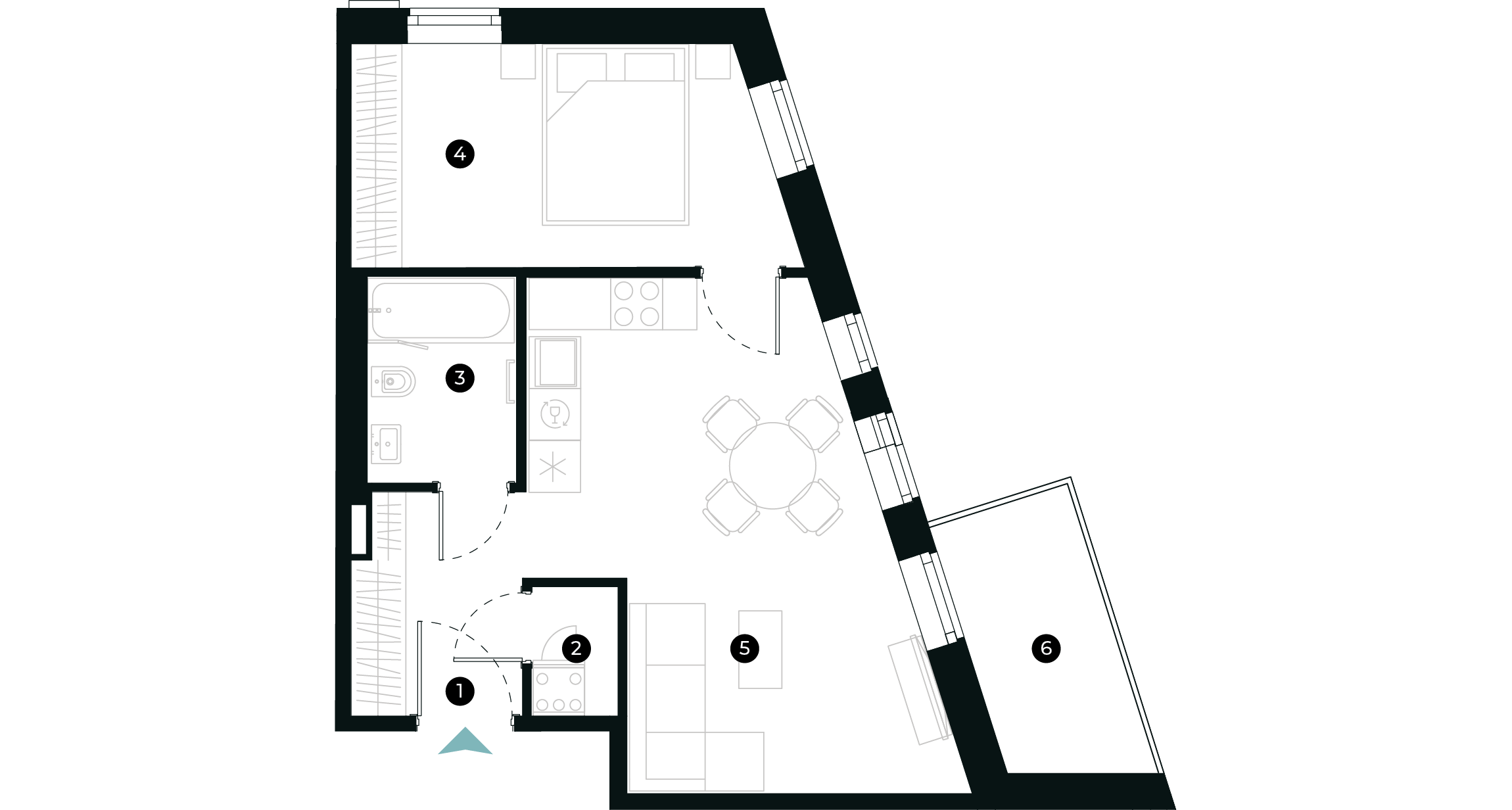 New Hanza apartamenti dzīvokļa plānojums