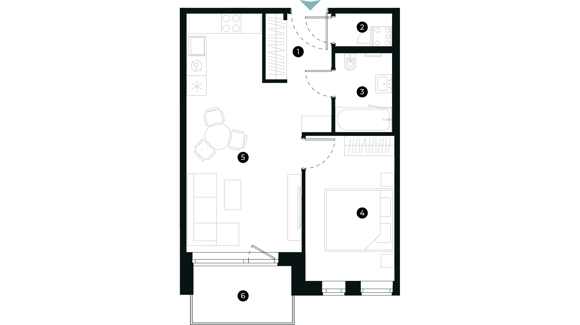 New Hanza apartamenti dzīvokļa plānojums