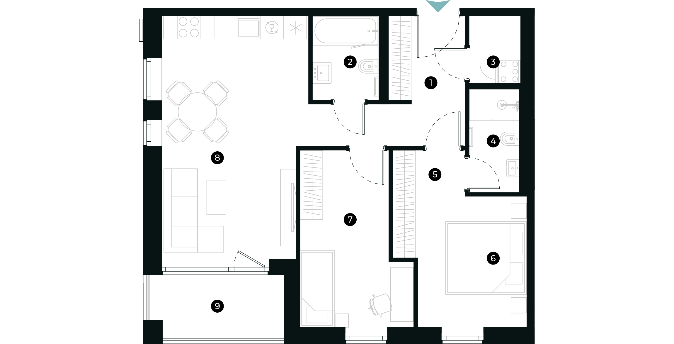 New Hanza apartamenti dzīvokļa plānojums