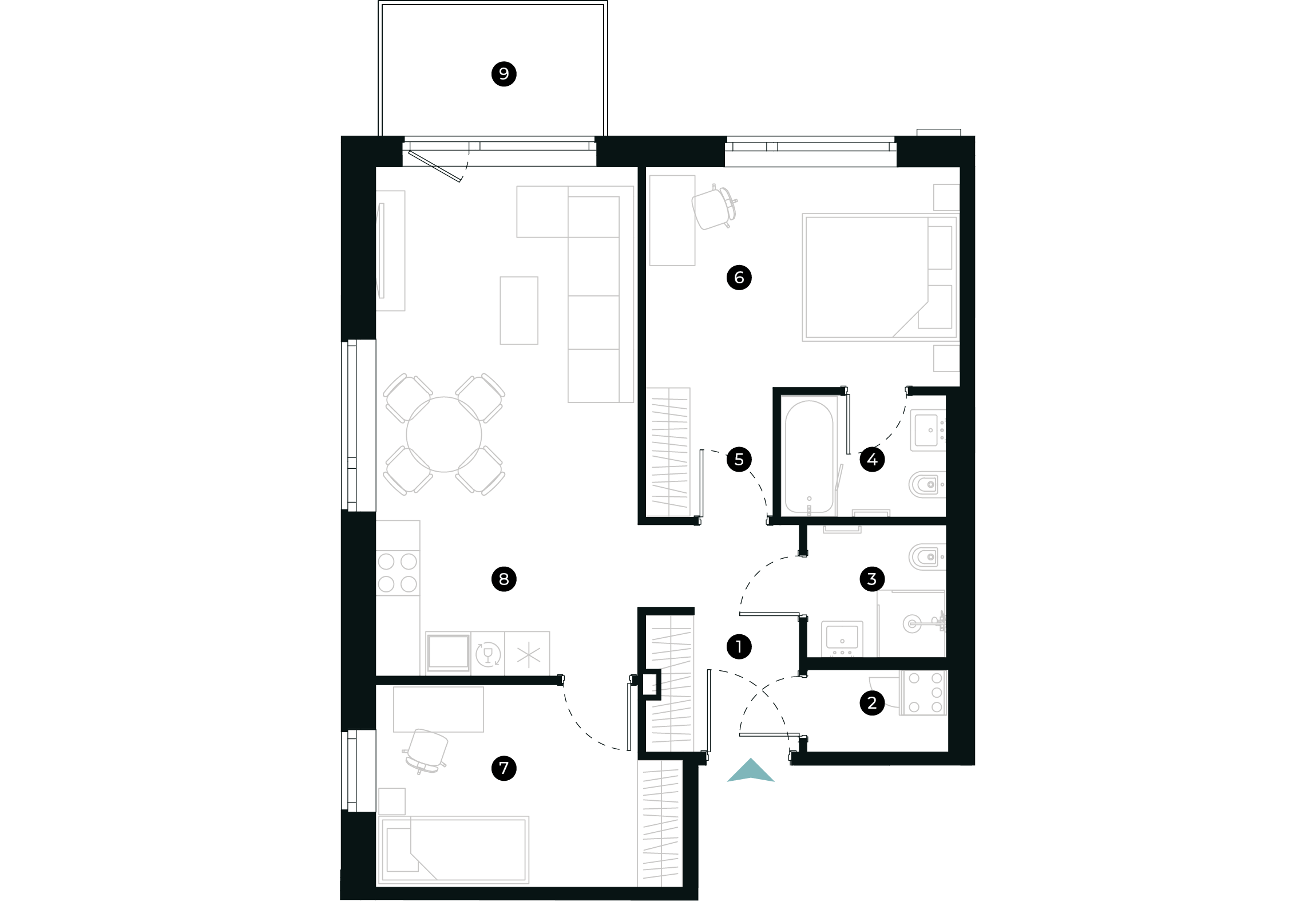 New Hanza apartamenti dzīvokļa plānojums