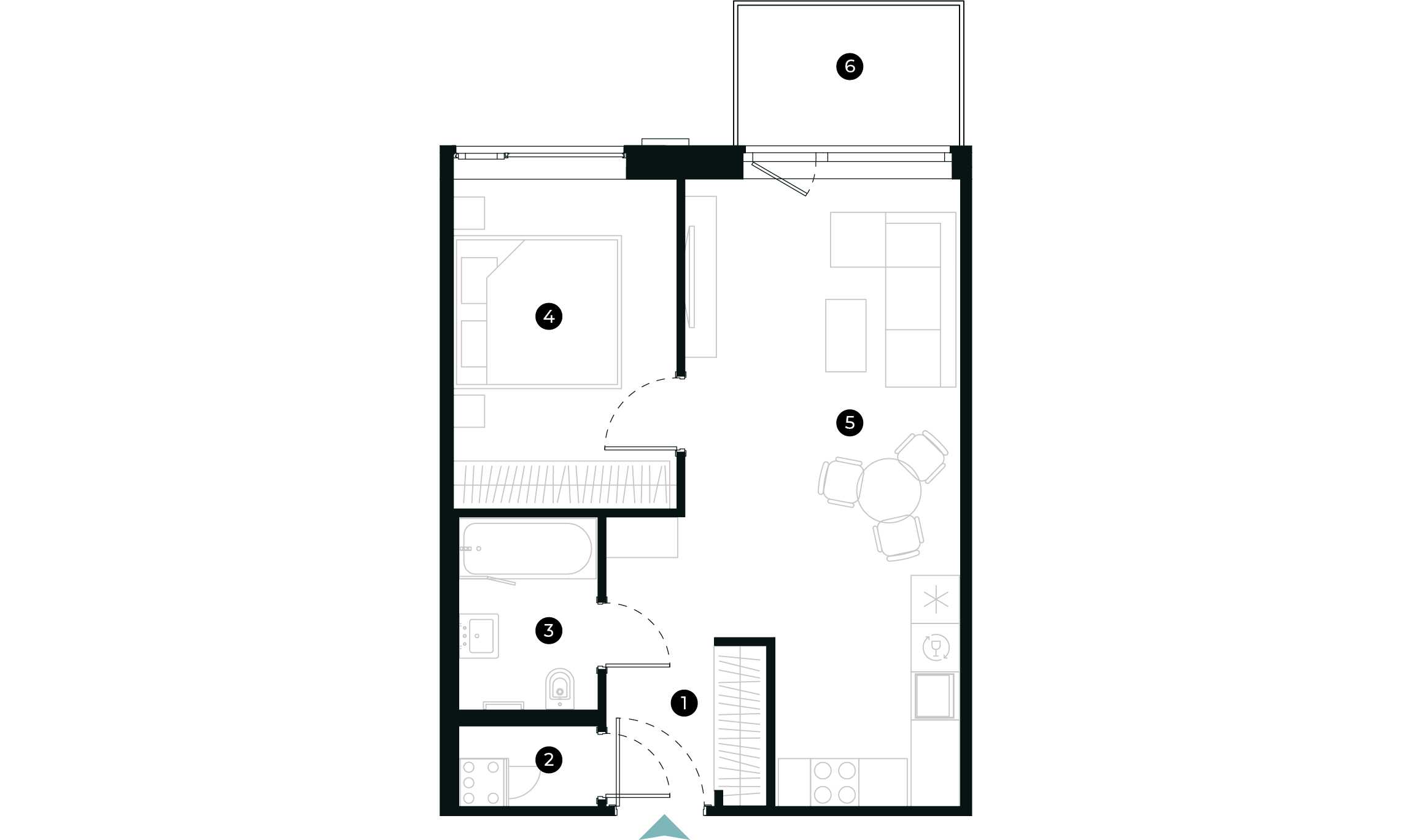 New Hanza apartamenti dzīvokļa plānojums