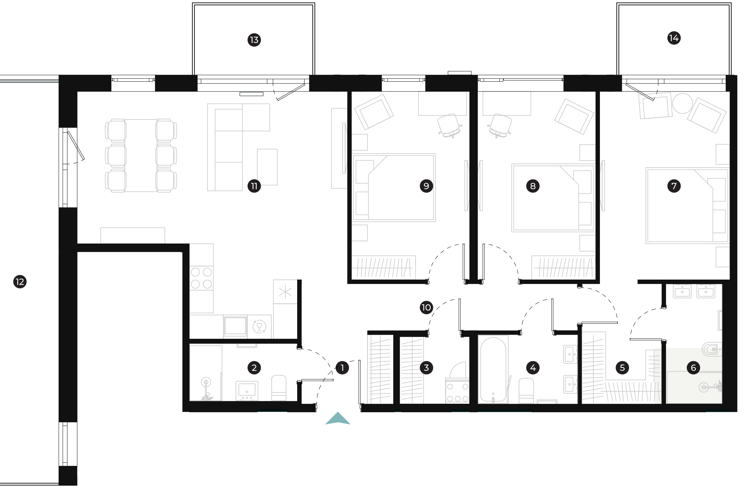 New Hanza apartamenti dzīvokļa plānojums