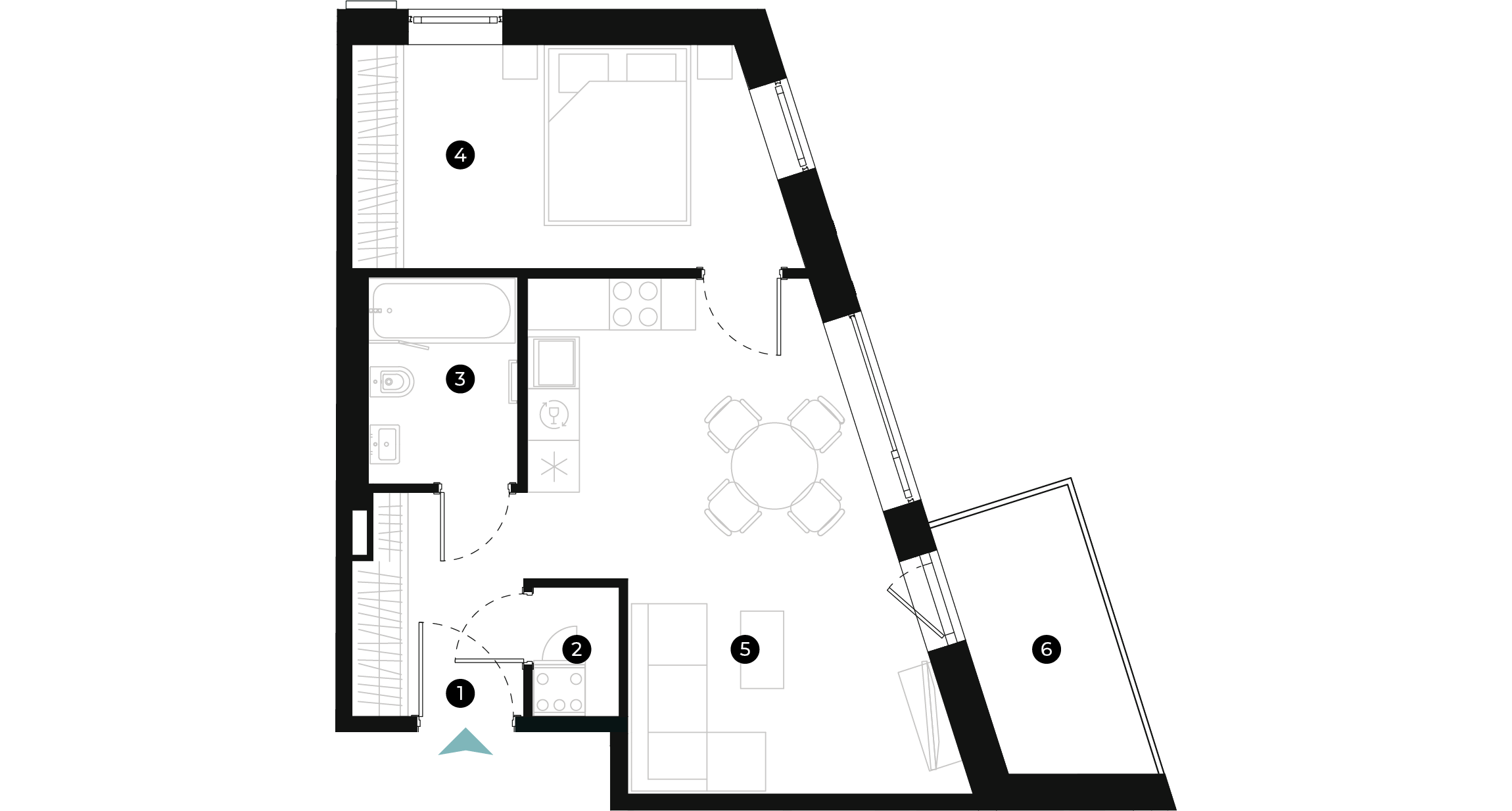 New Hanza apartamenti dzīvokļa plānojums