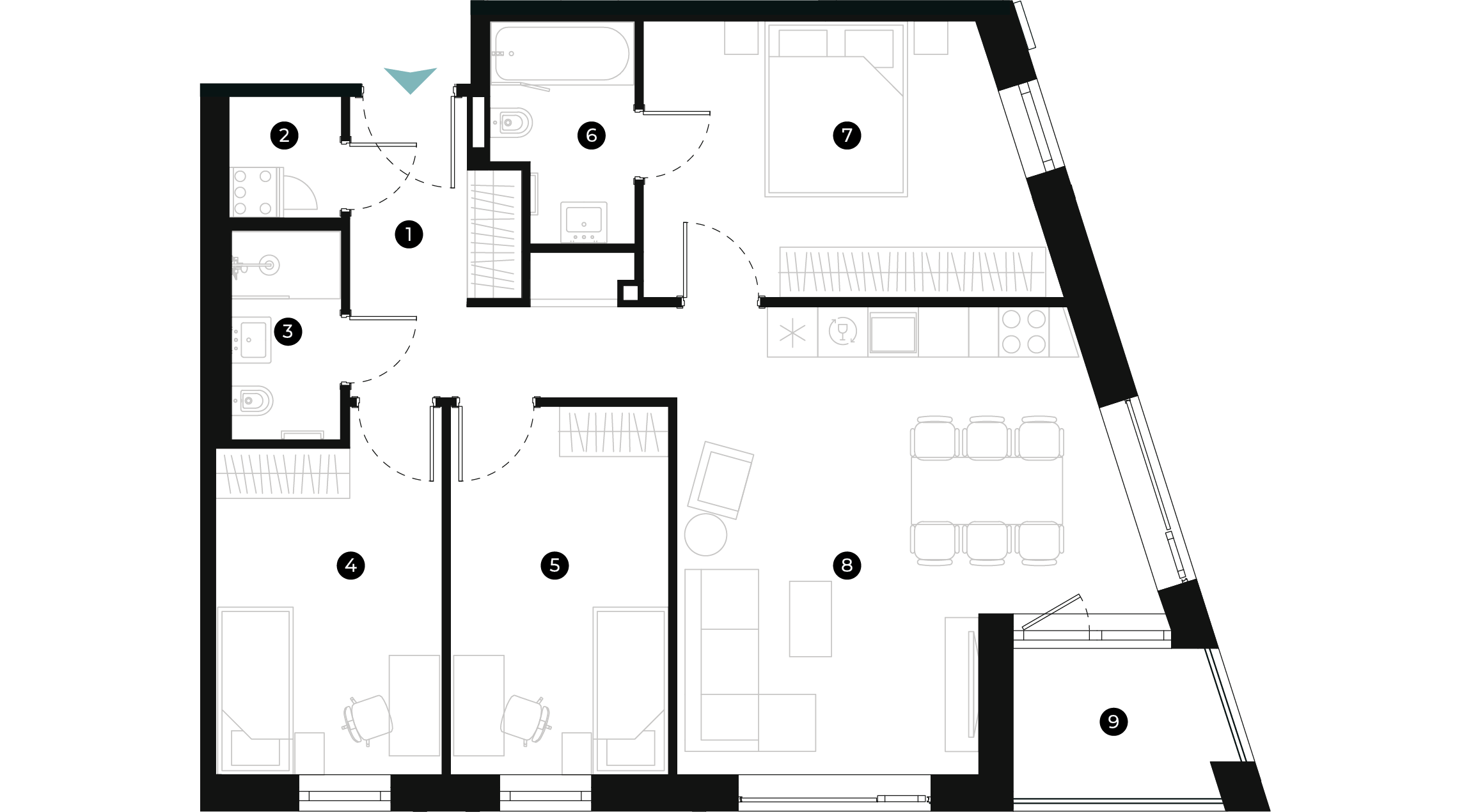 New Hanza apartamenti dzīvokļa plānojums